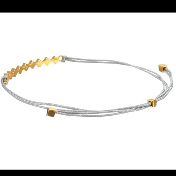 jules smith // delicate gray pavé cord bracelet - Picture 5 of 7